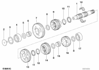 R1100GS (259E) 5-SPEED TRANS. OUTPUT SHAFT M 97 parts diagram
