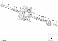 R1100GS (259E) WHEEL HUB MOUNTING PARTS FRONT parts diagram