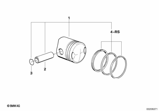 R100GS (47E1) PISTON, SINGLE COMPONENTS exploded view parts diagram