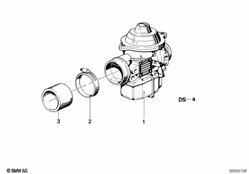 R100GS (47E1) CARBURETOR exploded view parts diagram