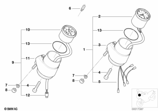 R100GS (47E1) ADDITIONAL INSTRUMENTS/SINGLE PARTS exploded view parts diagram