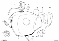 R100GS (47E1) FUEL TANK parts diagram