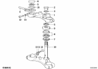 R100GS (47E1) FORK BRIDGE parts diagram