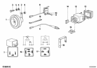 R100GS (47E1) HORN / VARIOUS RELAYS AND SWITCHES parts diagram
