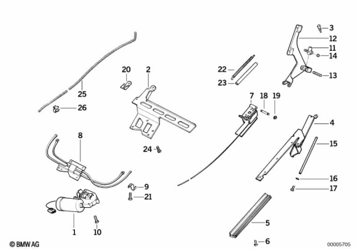 K1100LT (89V2) WINDSCREEN WITH ELECTRIC ADJUSTMENT exploded view parts diagram
