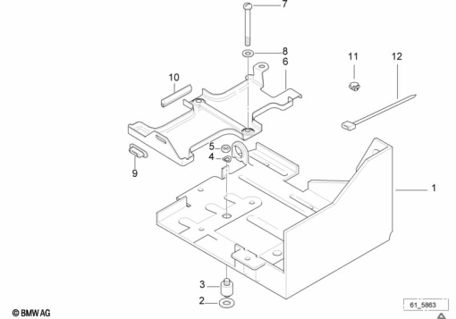 K1100LT (89V2) BATTERY TRAY exploded view parts diagram