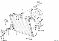 K1100LT (89V2) RADIATOR - THERMOSTAT/FAN parts diagram