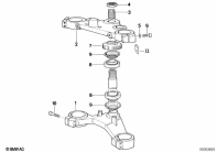K1100LT (89V2) FORK BRACE, BOTTOM/TOP parts diagram