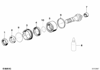 K1100LT (89V2) BEVEL GEAR AND SPACER RINGS parts diagram