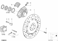 K1100LT (89V2) DISK BRAKE, REAR parts diagram