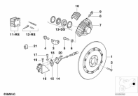 K1100LT (89V2) REAR WHEEL BRAKE, ABS parts diagram