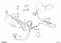 K1100LT (89V2) BRAKE LINE, FRONT, ABS I parts diagram