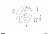 K1100LT (89V2) CAST RIM, REAR parts diagram