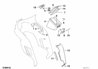 K1100LT (89V2) TRIM PANEL-SIDE POCKET/KNEE PADDING parts diagram