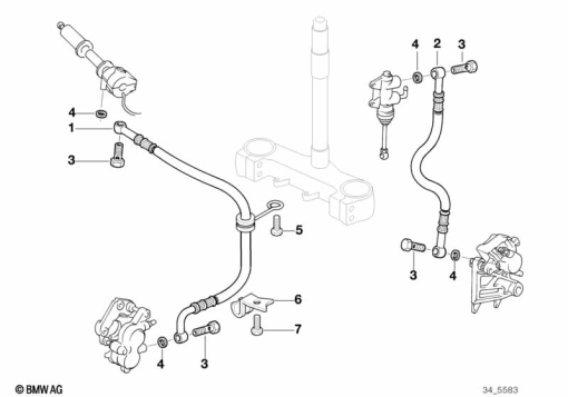 F650 Funduro (E169) BRAKE PIPE exploded view parts diagram