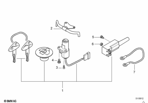 F650 Funduro (E169) SET OF LOCKS exploded view parts diagram