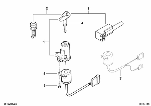 F650 Funduro (E169) SET OF LOCKS exploded view parts diagram