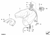 F650 Funduro (E169) FUEL TANK MOUNTING PARTS parts diagram
