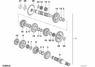 F650 Funduro (E169) 5-SPEED TRANSMISS.GEAR WHEEL SET PARTS parts diagram