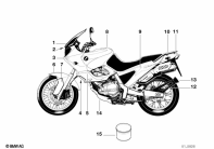 F650 Funduro (E169) PAINTED PARTS 726 MAJALAGELB parts diagram