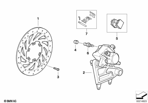 F650ST (E169) REAR WHEEL BRAKE exploded view parts diagram
