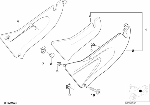 F650ST (E169) SIDE COVER exploded view parts diagram
