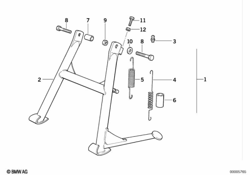 F650ST (E169) CENTER STAND exploded view parts diagram
