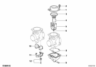 F650ST (E169) CARBURETOR CAP/PISTON/FLOAT parts diagram