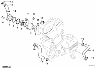 F650ST (E169) THERMOSTAT/RADIATOR HOSES parts diagram