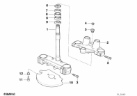 F650ST (E169) TELESCOPE FORK BRIDGE parts diagram