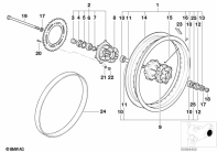 F650ST (E169) REAR WHEEL parts diagram