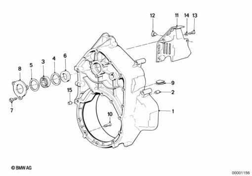 K75C (K569) INTERMEDIATE HOUSING/ALTERNATOR COVER exploded view parts diagram
