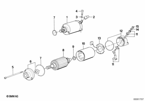 K75C (K569) STARTER SINGLE PARTS exploded view parts diagram