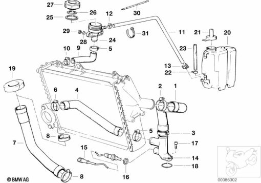 K75C (K569) COOLING SYSTEM - WATER HOSES exploded view parts diagram