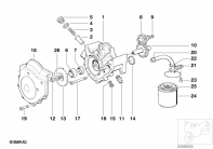 K75C (K569) WATERPUMP/OILPUMP - OIL FILTER parts diagram