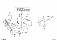 K75C (K569) RADIATOR TRIM/BATTERY COVER parts diagram