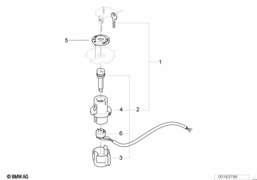 K100 (K589) IGNITION/LIGHT SWITCH exploded view parts diagram