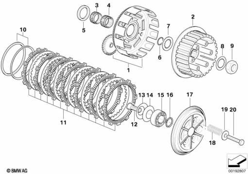 G650GS 10-15 (R131) CLUTCH - SINGLE PARTS exploded view parts diagram