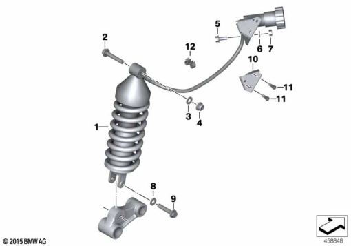 G650GS 10-15 (R131) SPRING STRUT, REAR exploded view parts diagram