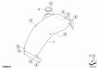 G650GS 10-15 (R131) TANK COVER, CENTER parts diagram