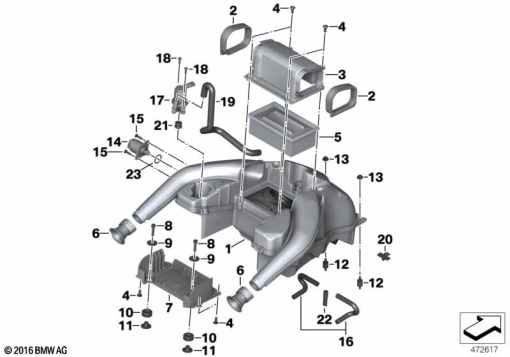 F700GS (K70) INTAKE SOUND SYSTEM exploded view parts diagram
