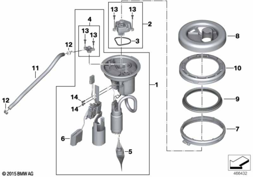 F700GS (K70) FUEL PUMP exploded view parts diagram