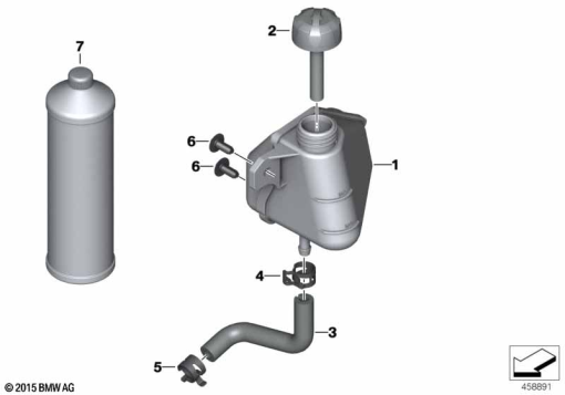 F700GS (K70) EXPANSION TANK exploded view parts diagram