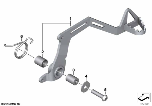 F700GS (K70) BRAKE PEDAL exploded view parts diagram