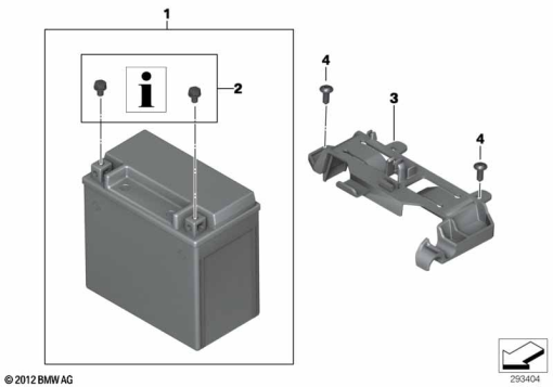 F700GS (K70) BATTERY WITH BRACKET exploded view parts diagram