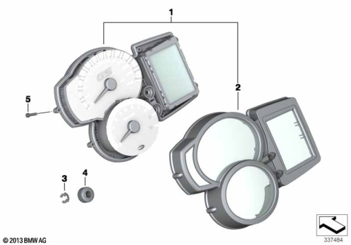 F700GS (K70) INSTRUMENT CLUSTER exploded view parts diagram