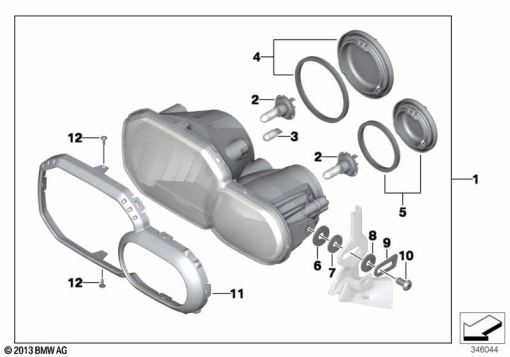 F700GS (K70) HEADLIGHT exploded view parts diagram