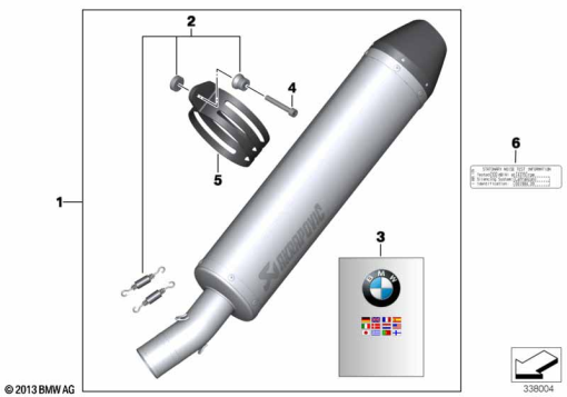 F700GS (K70) SPORT MUFFLER exploded view parts diagram