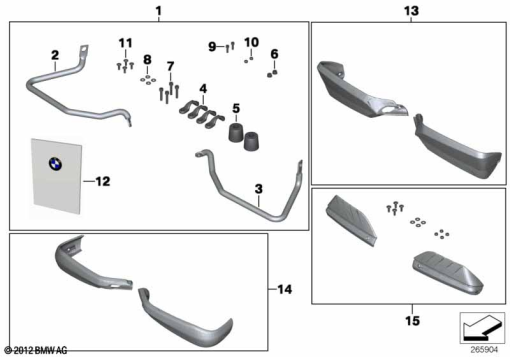 F700GS (K70) SET OF HAND PROTECTORS exploded view parts diagram