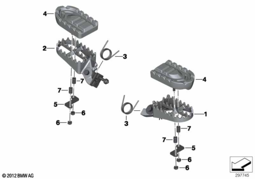 F700GS (K70) FOOT REST, WIDE exploded view parts diagram